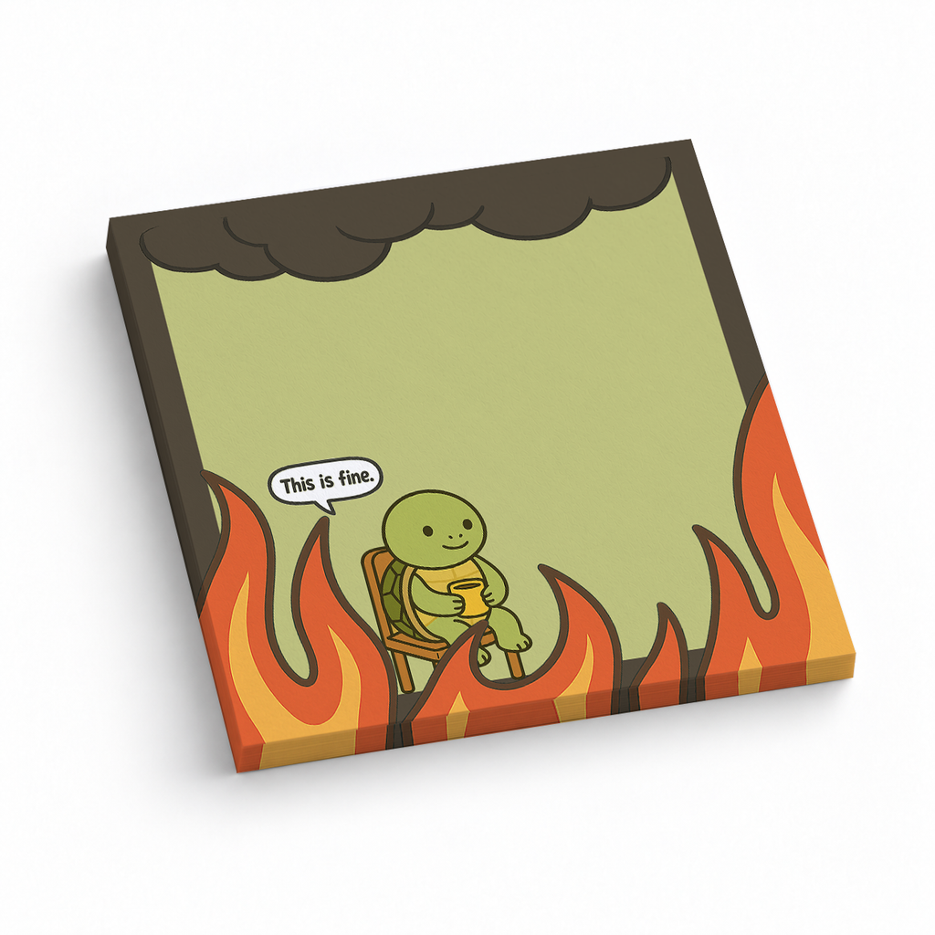 This is Fine Turtle Meme 3x3 sticky notes, 50-sheet memo pad