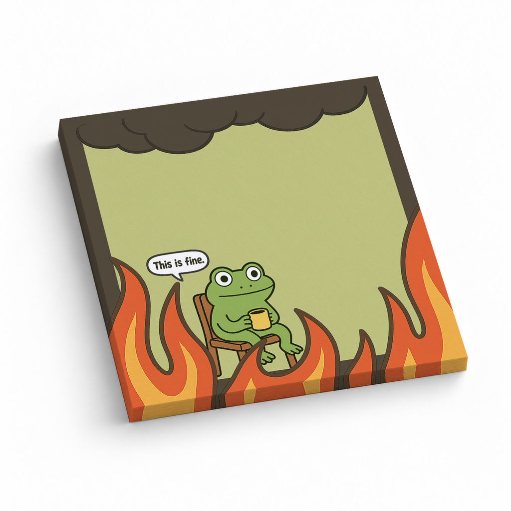 This is Fine Frog Humor 3x3 sticky notes, 50-sheet memo pad