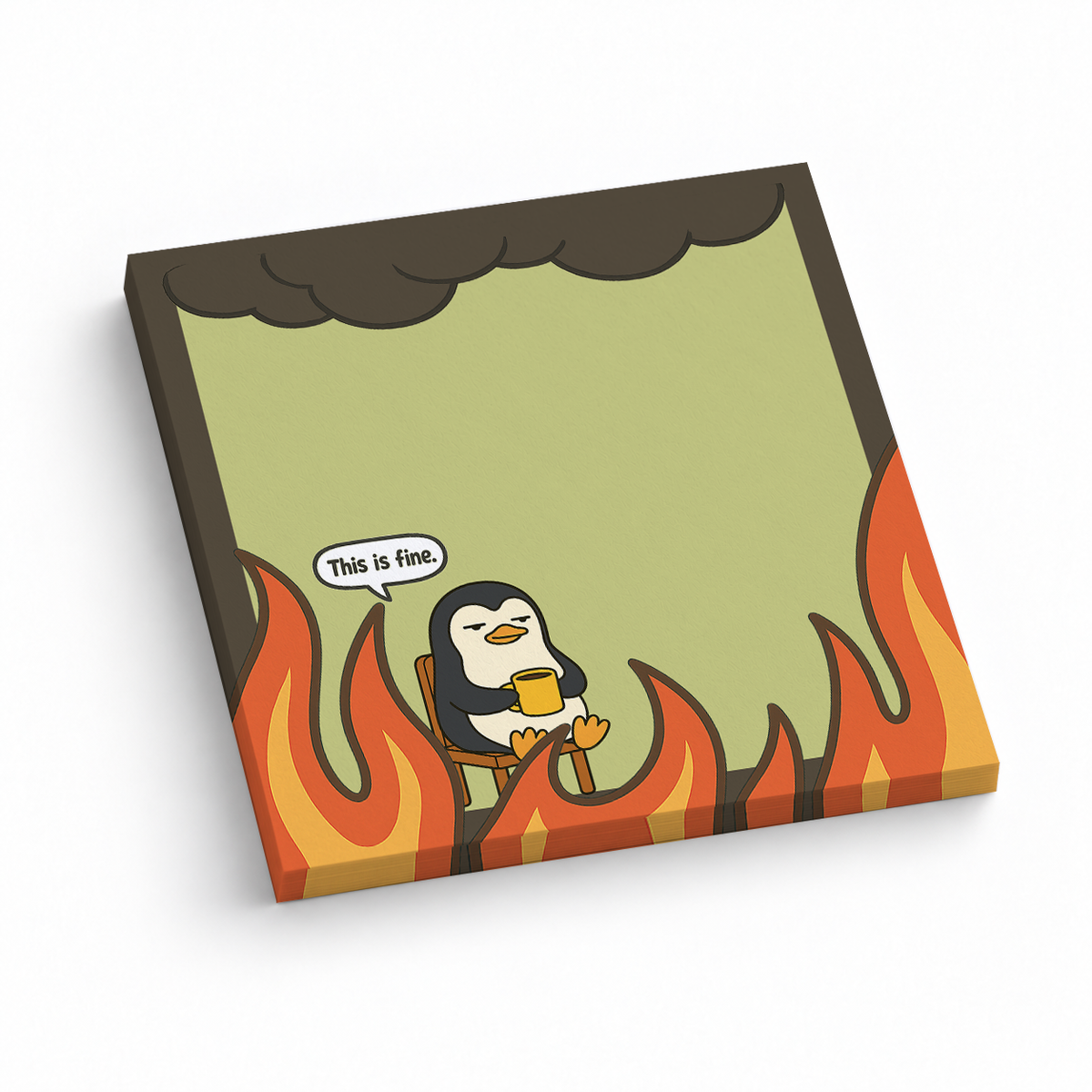 This is Fine Penguin Sarcastic 3x3 sticky notes, 50-sheet memo pad