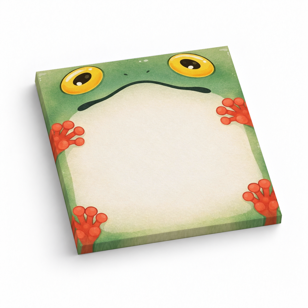 Peeking Frog with Red Toes 3x3 sticky notes, 50-sheet memo pad