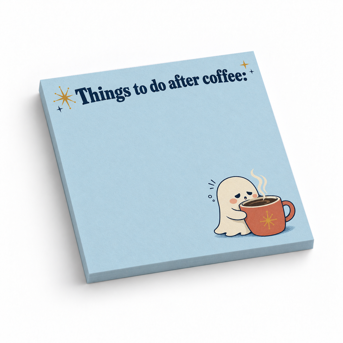 After Coffee Ghost 3x3 sticky notes, 50-sheet memo pad