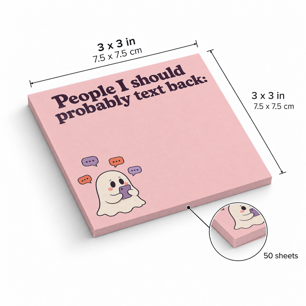 People to Text Back Ghost sticky notes, 3x3 in (7.5 x 7.5 cm), 50 sheets