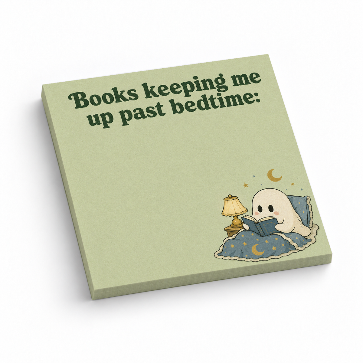 Books Keeping Me Up Ghost 3x3 sticky notes, 50-sheet memo pad