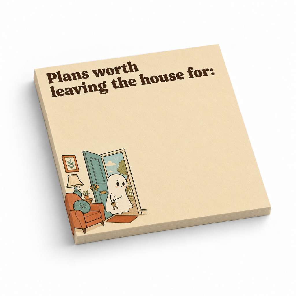 Introvert House Ghost 3x3 sticky notes, 50-sheet memo pad