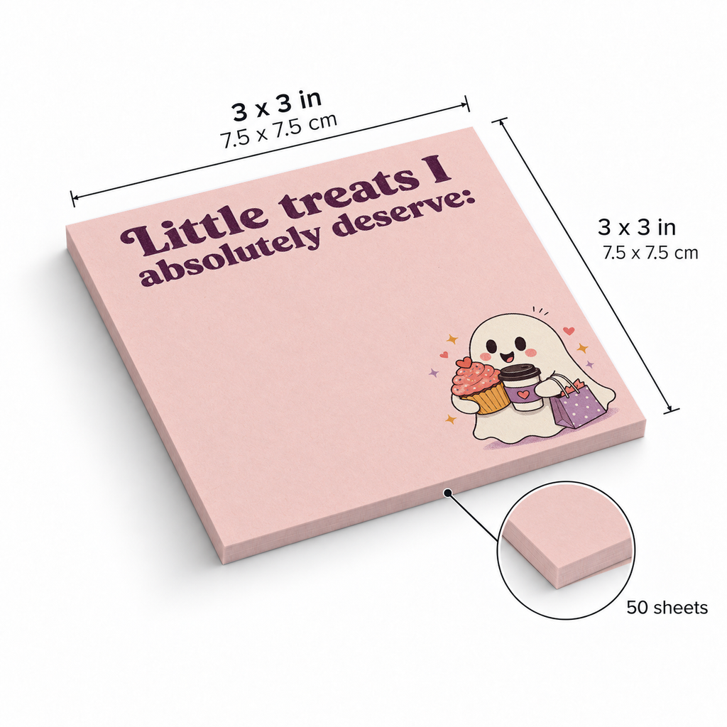Little Treats Ghost sticky notes, 3x3 in (7.5 x 7.5 cm), 50 sheets