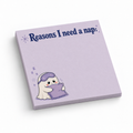 Reasons I Need A Nap Ghost 3x3 sticky notes, 50-sheet memo pad