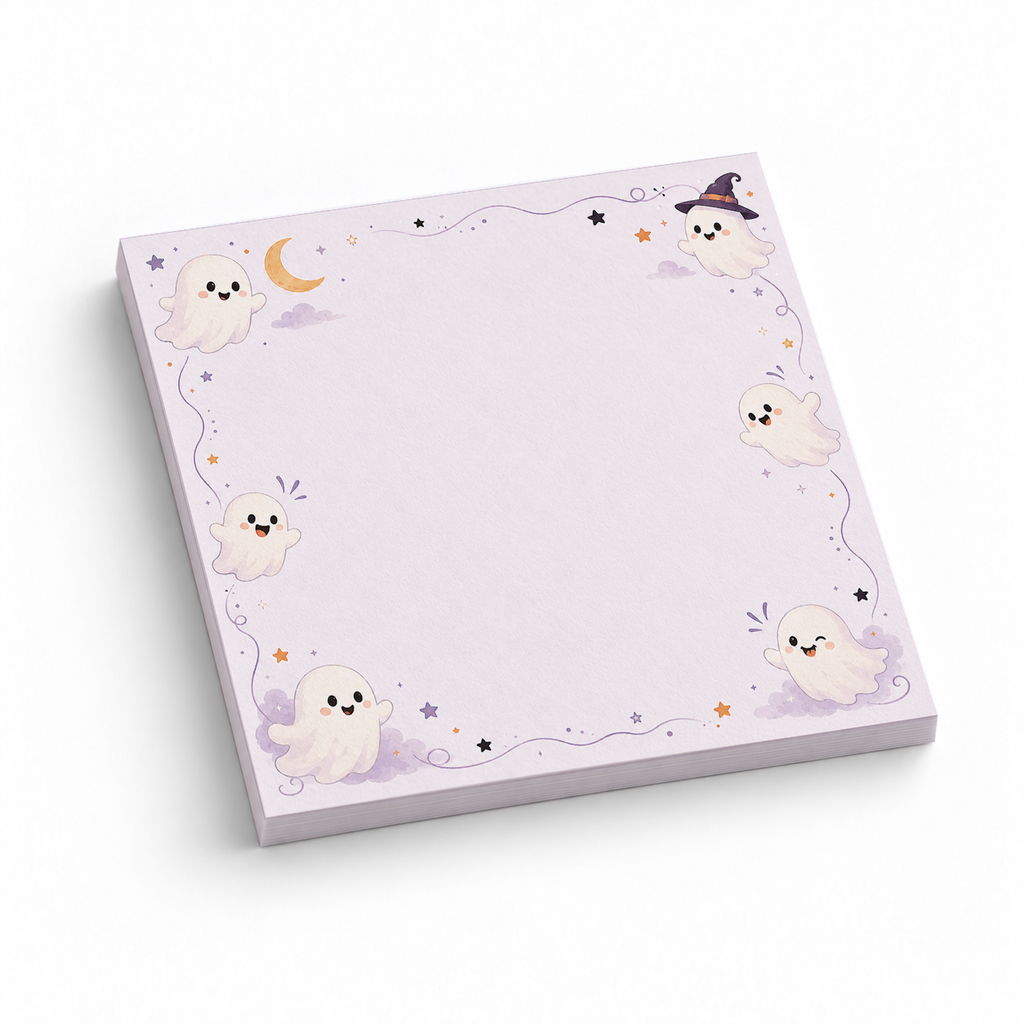Pastel Floating Ghosts 3x3 sticky notes, 50-sheet memo pad