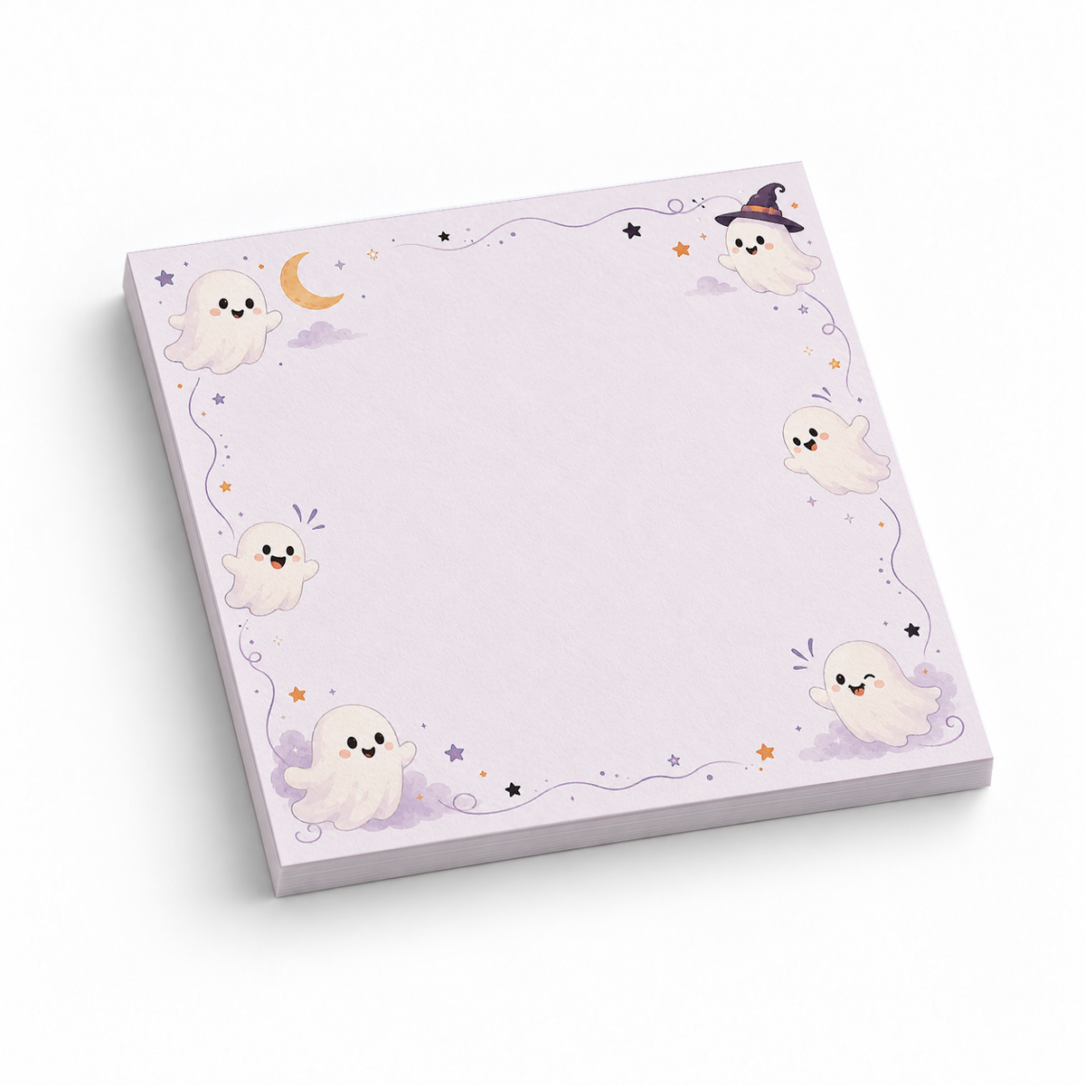 Pastel Floating Ghosts 3x3 sticky notes, 50-sheet memo pad