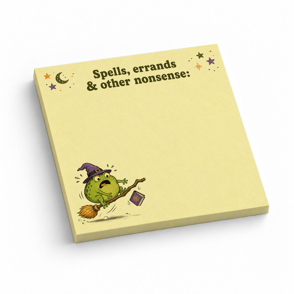 Spells & Errands Flying Frog 3x3 sticky notes, 50-sheet memo pad