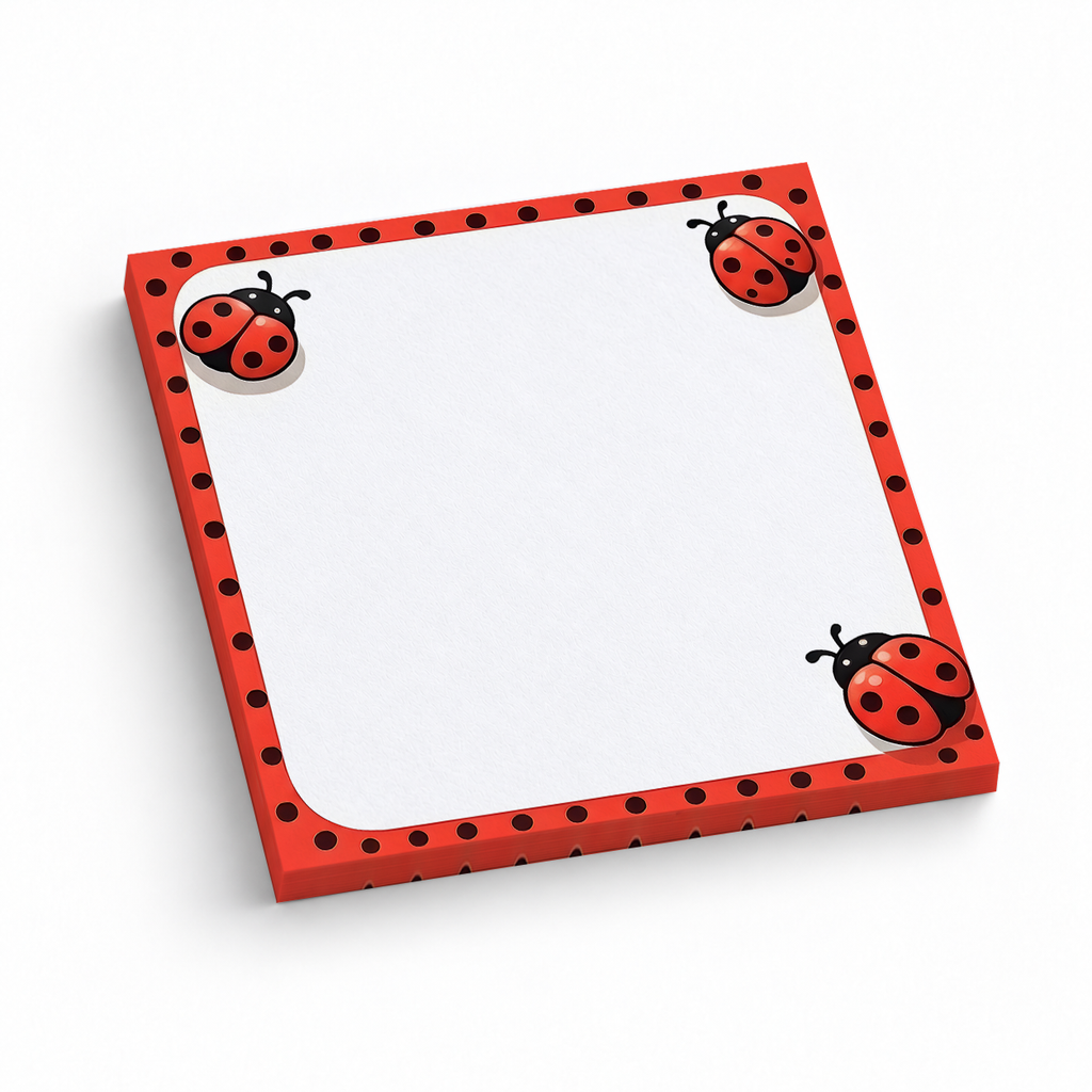 Red Polka Dot Ladybug 3x3 sticky notes, 50-sheet memo pad
