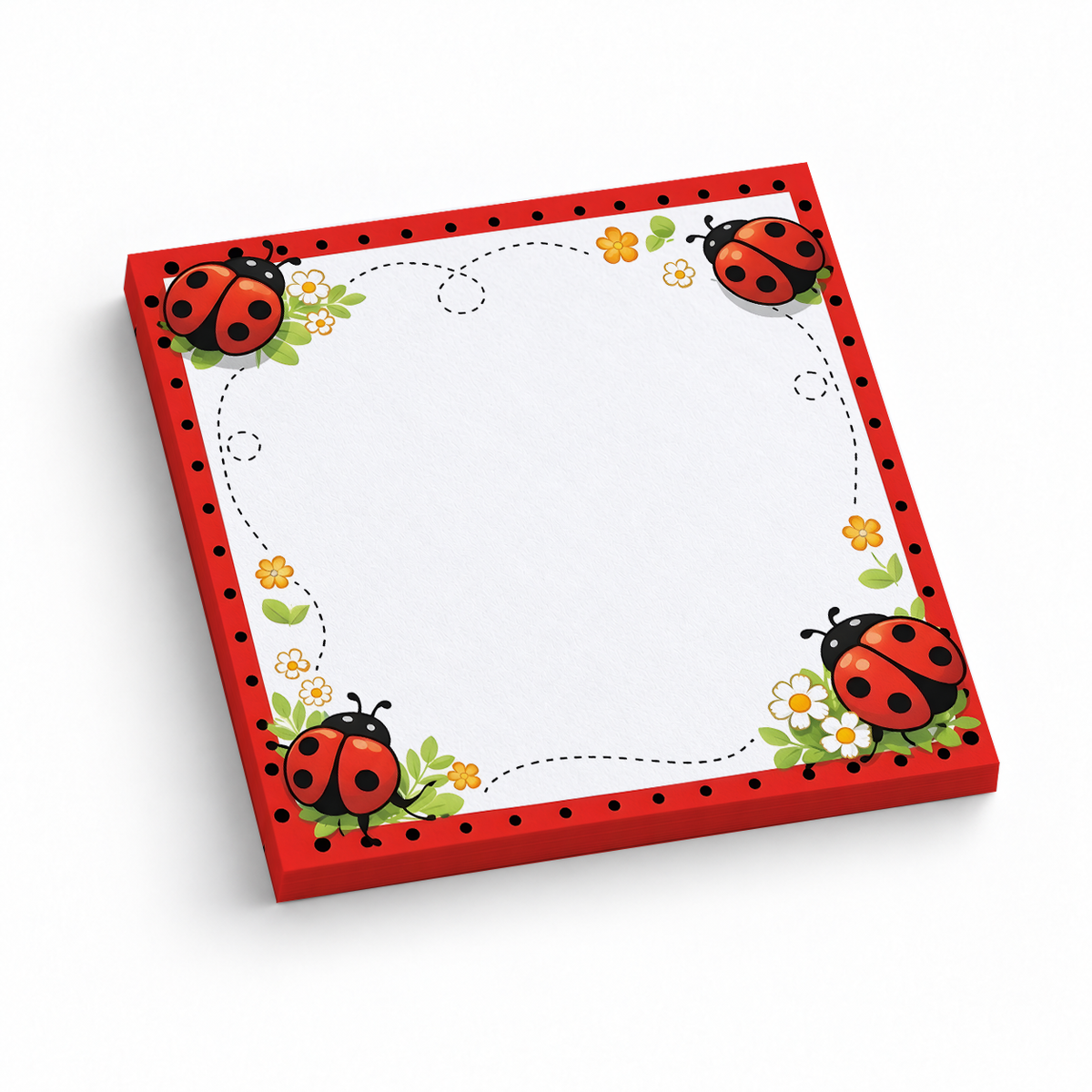 Flying Ladybug Trail 3x3 sticky notes, 50-sheet memo pad