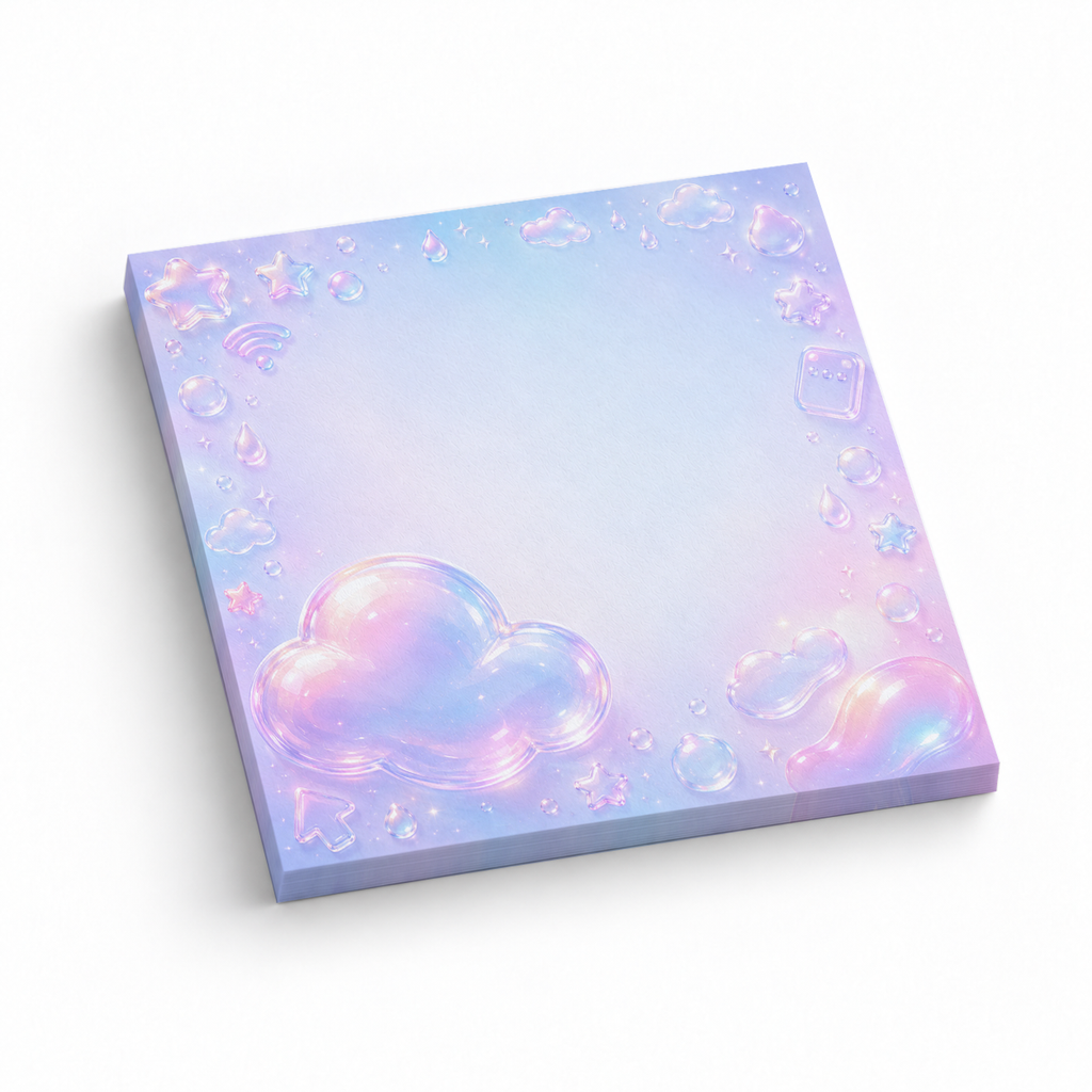 Pastel Cloud & Raindrop 3x3 sticky notes, 50-sheet memo pad
