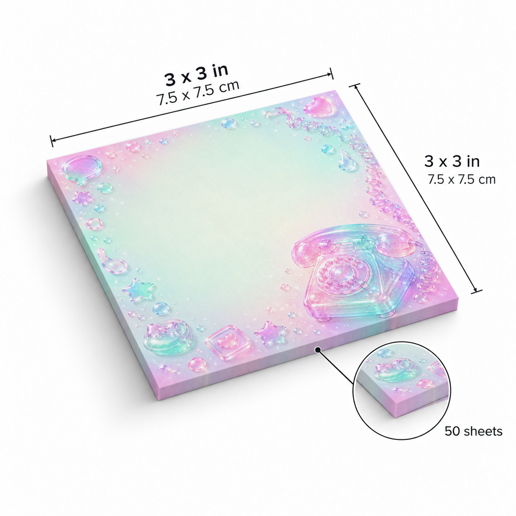 Retro Rotary Phone sticky notes, 3x3 in (7.5 x 7.5 cm), 50 sheets