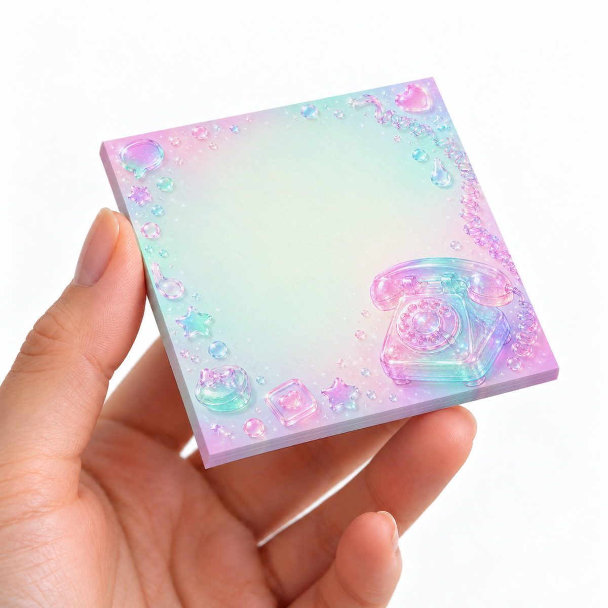 Retro Rotary Phone sticky note pad on a desk with stationery