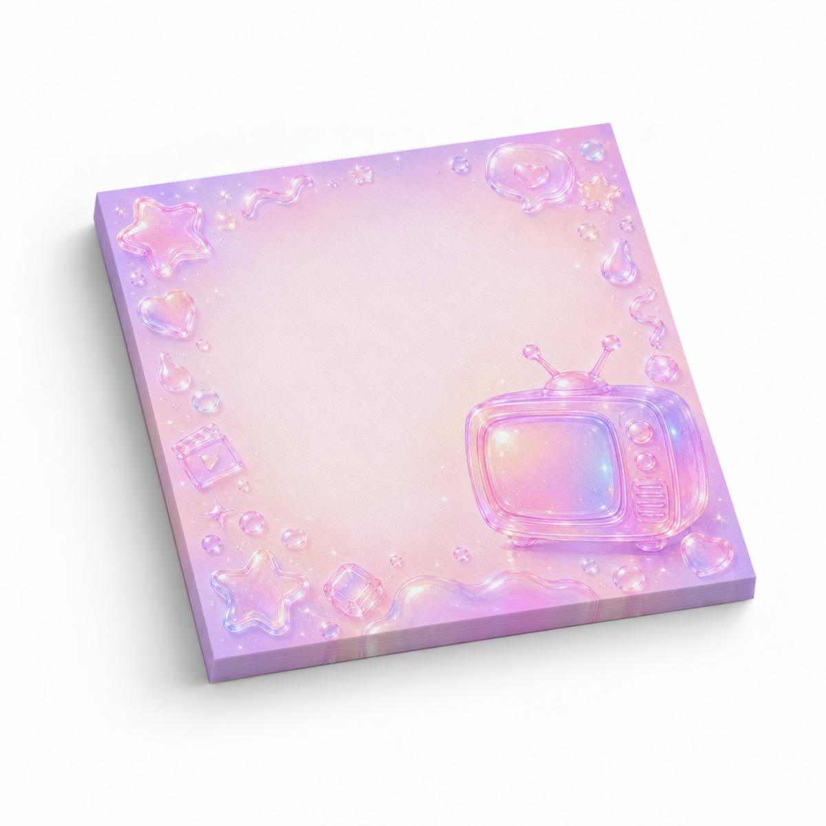 Pastel Retro TV 3x3 sticky notes, 50-sheet memo pad