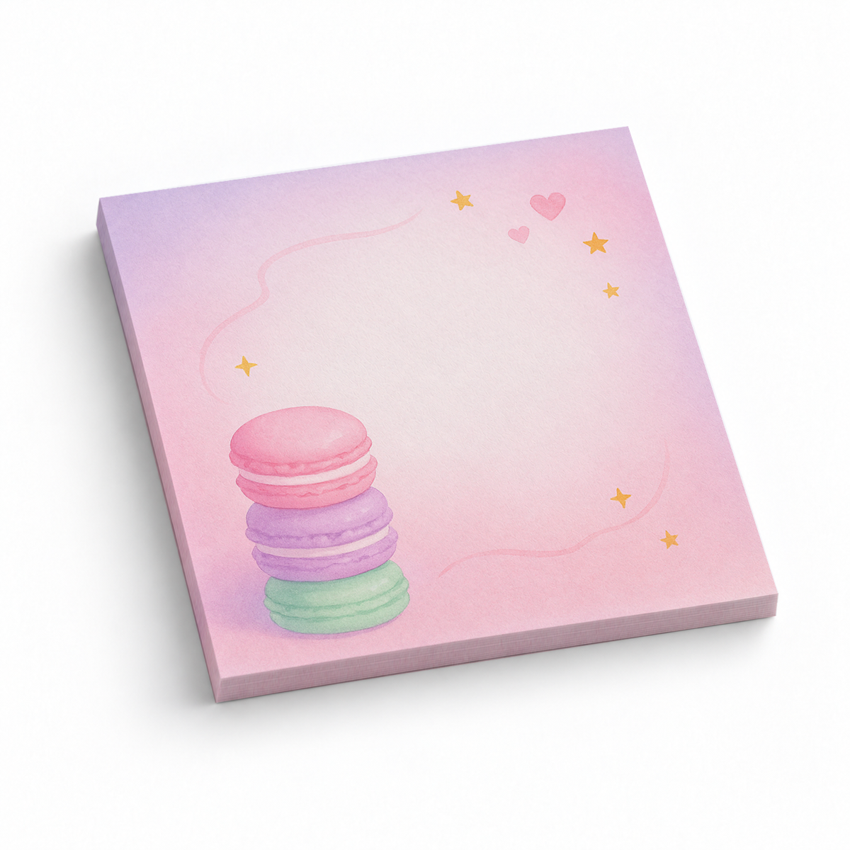 Stacked Macarons Watercolor 3x3 sticky notes, 50-sheet memo pad