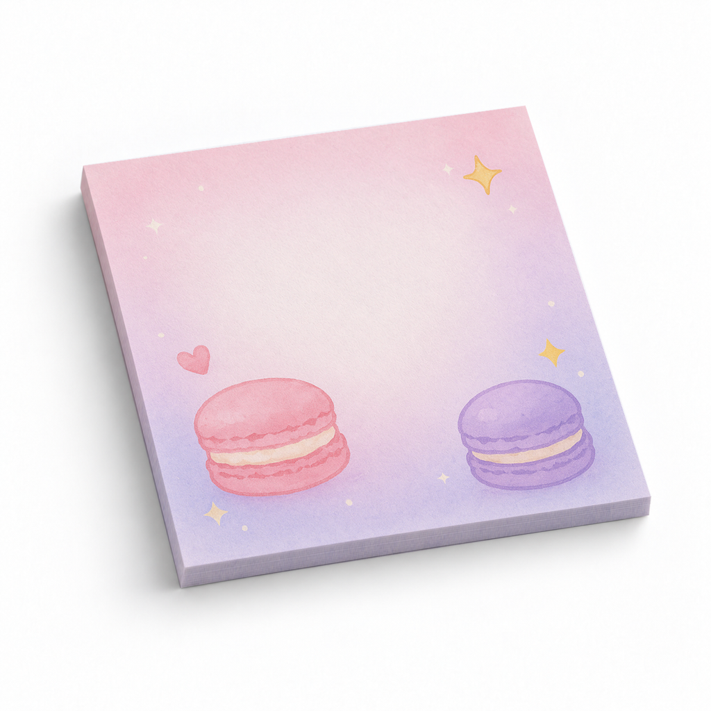 Pink and Purple Macaron Duo 3x3 sticky notes, 50-sheet memo pad