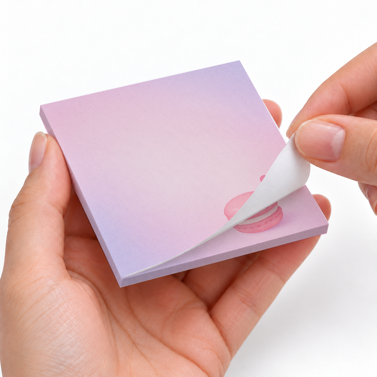 Minimalist Pink Macaron sticky notes styled with a planner and desk accessories
