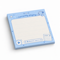Blue Music Player Sticky Notes - Currently Playing 3x3 sticky notes, 50-sheet memo pad