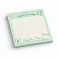 Green Playlist Memo Pad - Lofi Notes Only 3x3 sticky notes, 50-sheet memo pad
