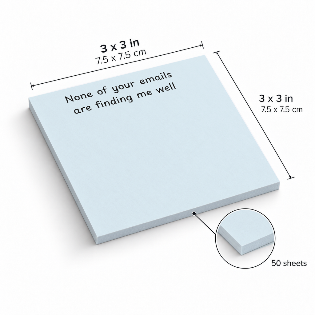 Email Snark Funny sticky notes, 3x3 in (7.5 x 7.5 cm), 50 sheets