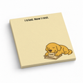 "Now I Rest" Golden Retriever 3x3 sticky notes, 50-sheet memo pad