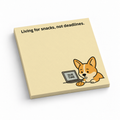 Corgi Snacks & Deadlines 3x3 sticky notes, 50-sheet memo pad