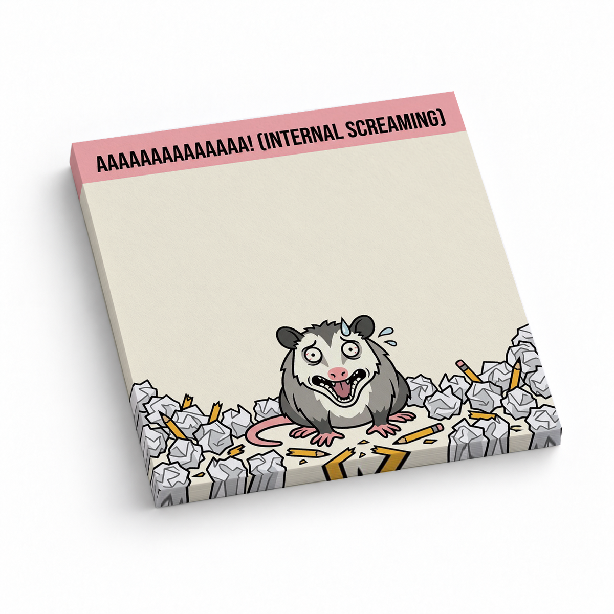 Internal Screaming Opossum 3x3 sticky notes, 50-sheet memo pad