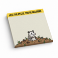 Funny Opossum Eating Pests 3x3 sticky notes, 50-sheet memo pad