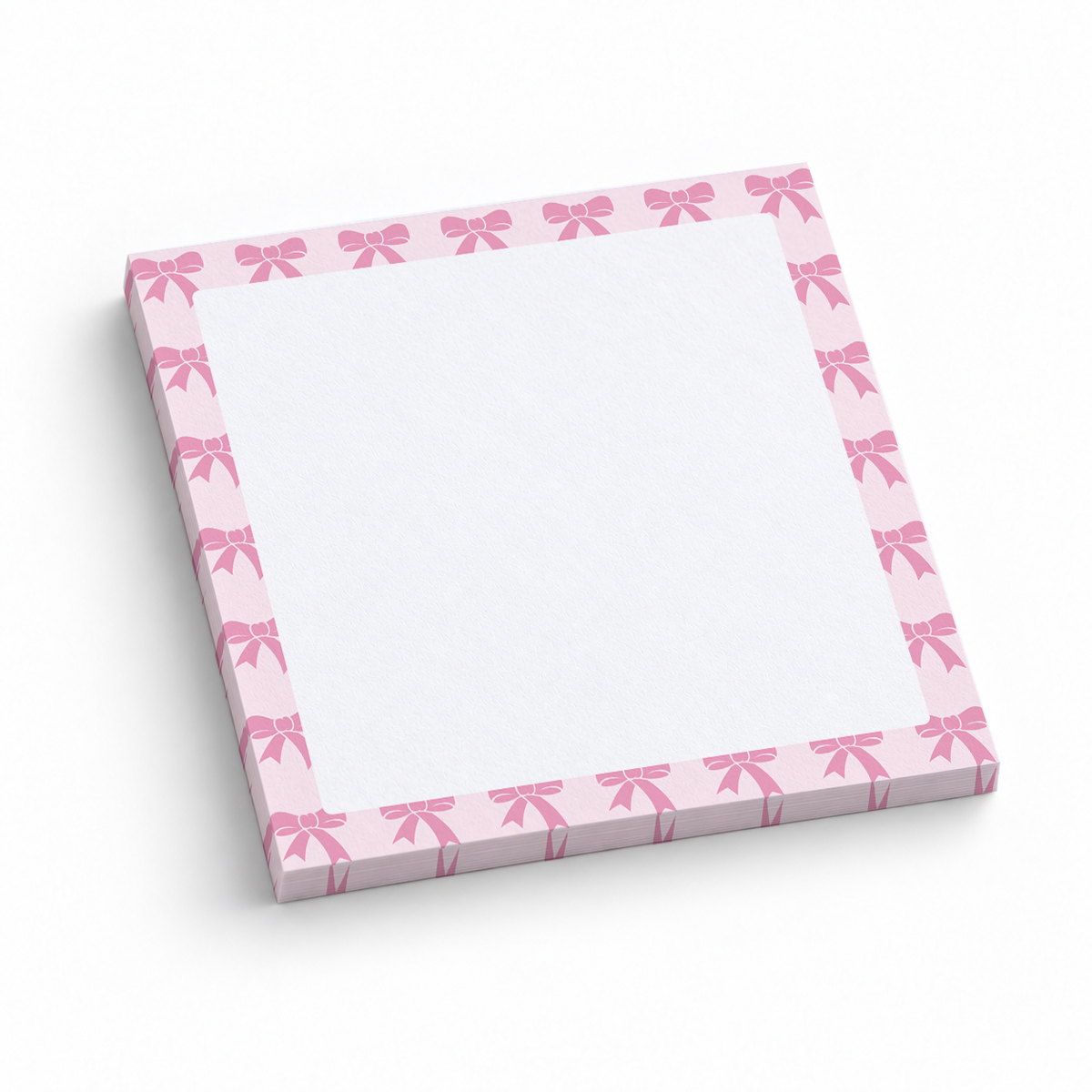 Pink Bow Repeating Border 3x3 sticky notes, 50-sheet memo pad