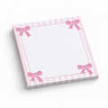 Pink Striped Corner Bows 3x3 sticky notes, 50-sheet memo pad