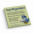 Oops Wrong Address Postal Carrier 3x3 sticky notes, 50-sheet memo pad