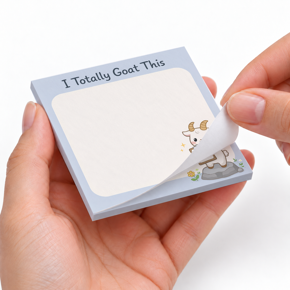 I Totally Goat This Motivational sticky notes styled with a planner and desk accessories