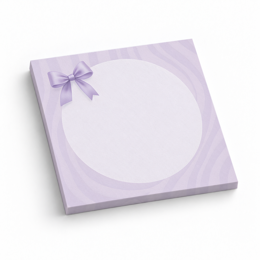 Pastel Swirl Round Frame 3x3 sticky notes, 50-sheet memo pad