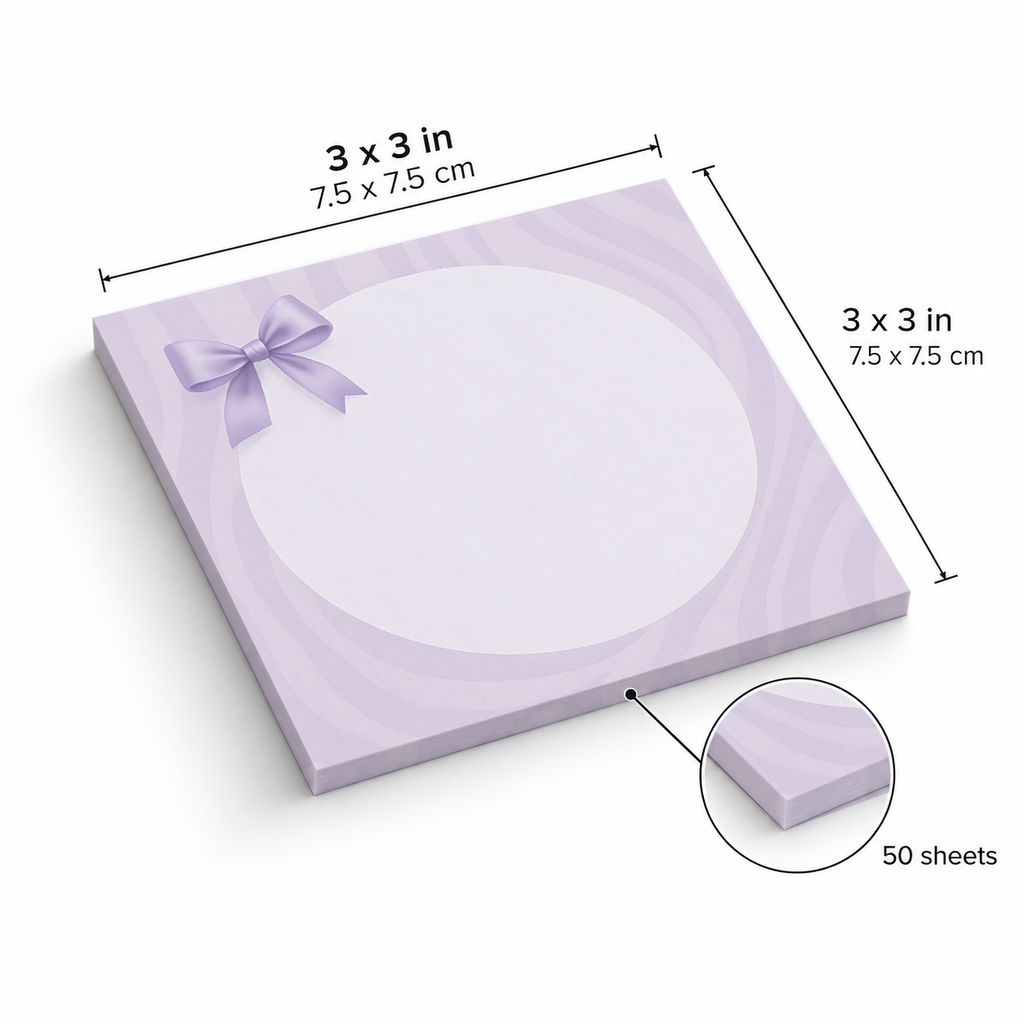 Pastel Swirl Round Frame sticky notes, 3x3 in (7.5 x 7.5 cm), 50 sheets