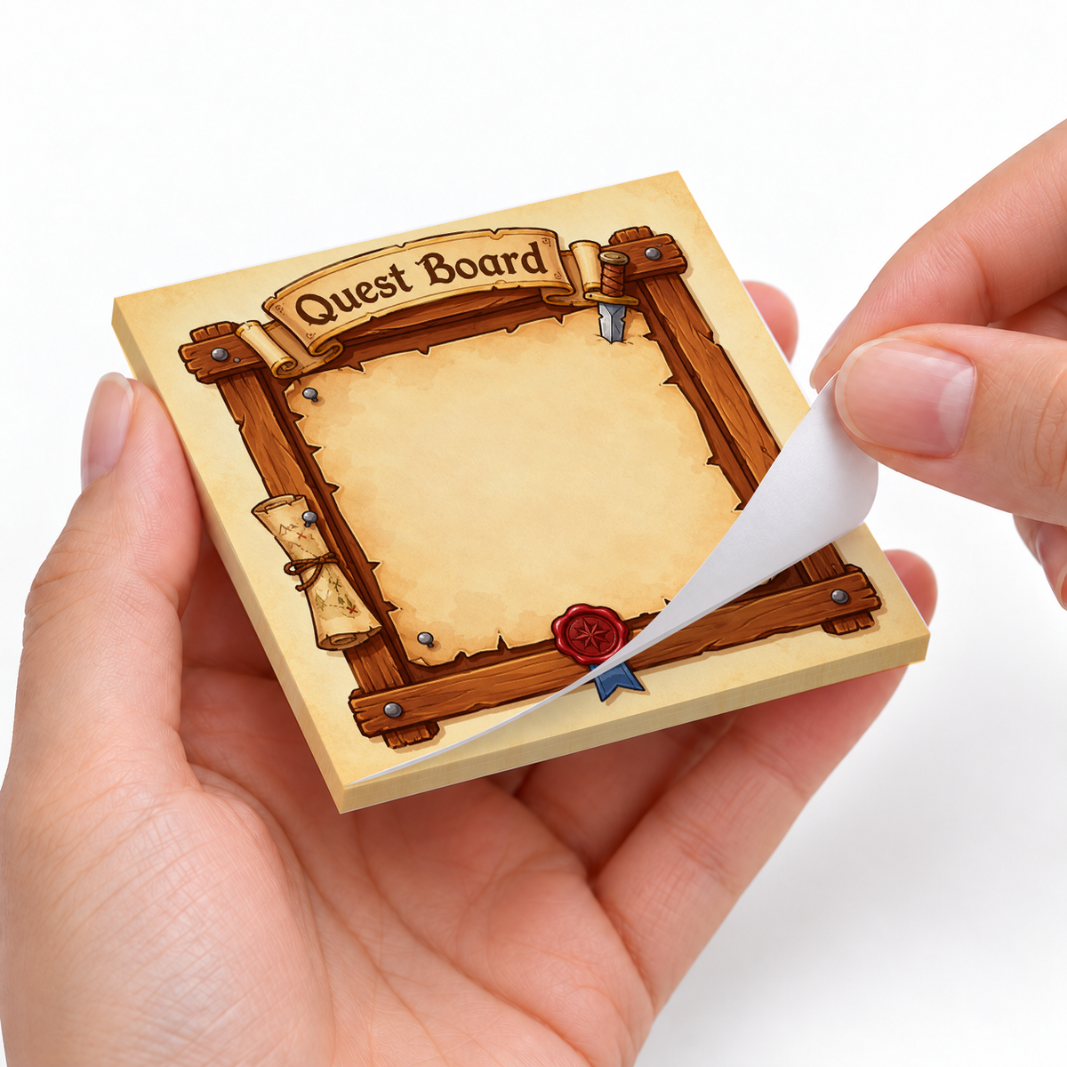 Explorer Map Quest Board sticky notes styled with a planner and desk accessories