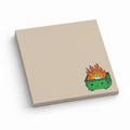 Green Dumpster Fire 3x3 sticky notes, 50-sheet memo pad