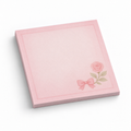 Single Rose & Bow 3x3 sticky notes, 50-sheet memo pad
