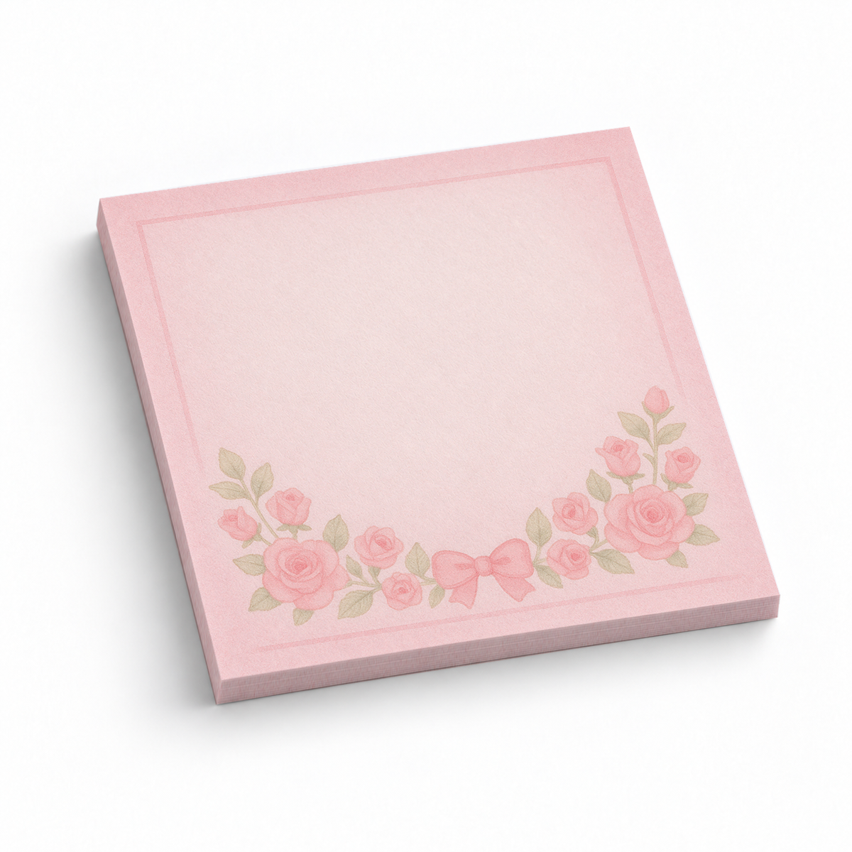 Rose Garland & Bow 3x3 sticky notes, 50-sheet memo pad