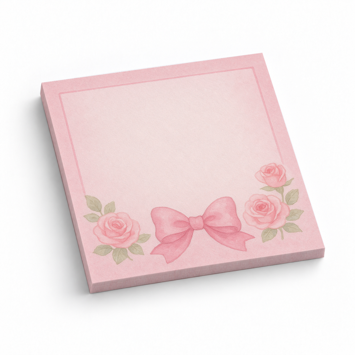 Center Bow & Roses 3x3 sticky notes, 50-sheet memo pad