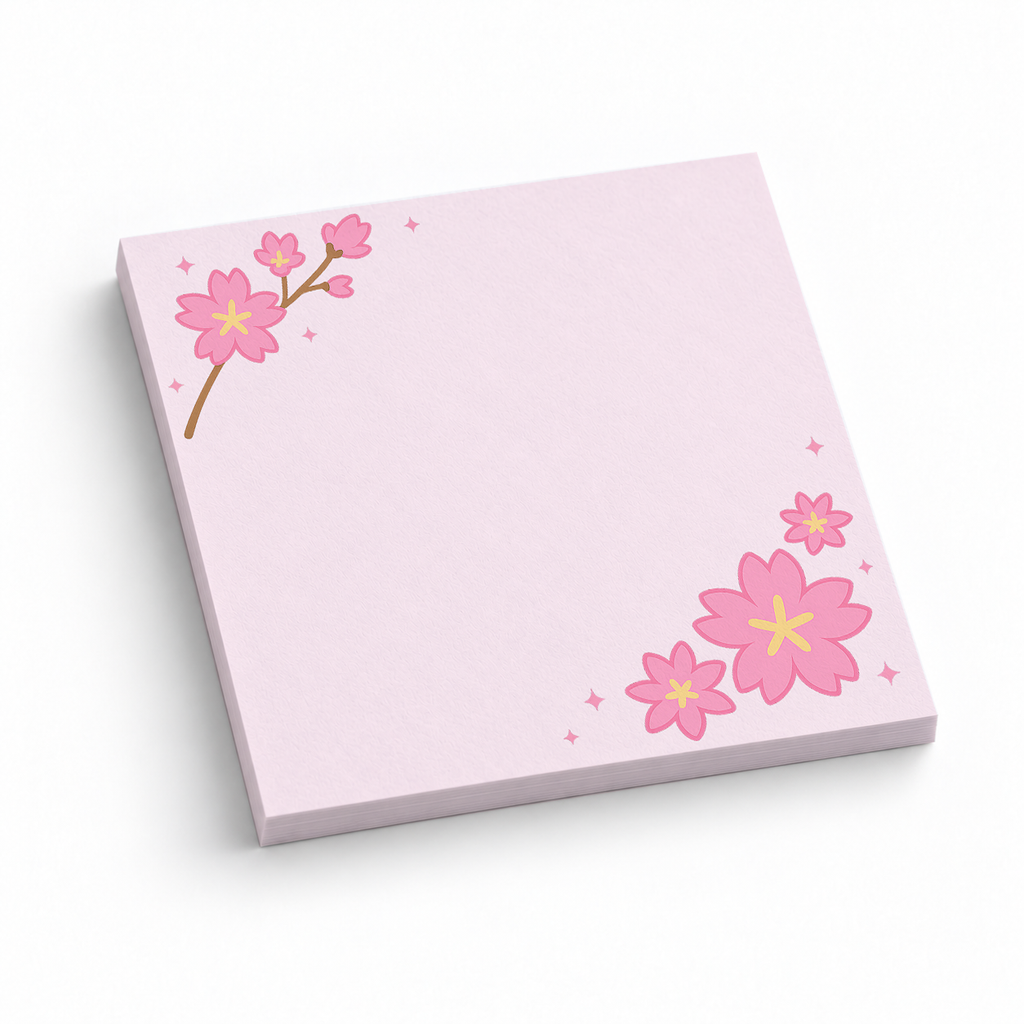 Sakura Branch Corner 3x3 sticky notes, 50-sheet memo pad
