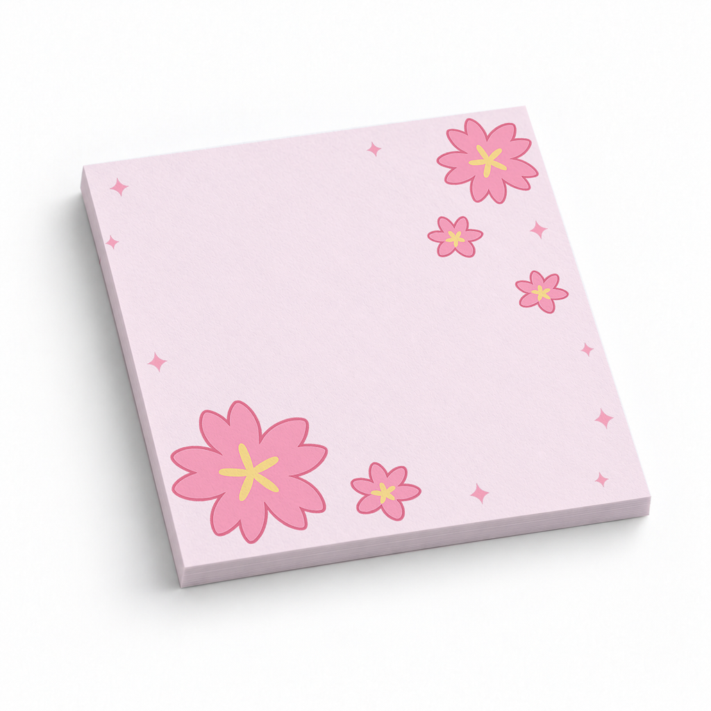 Bold Sakura Bloom 3x3 sticky notes, 50-sheet memo pad