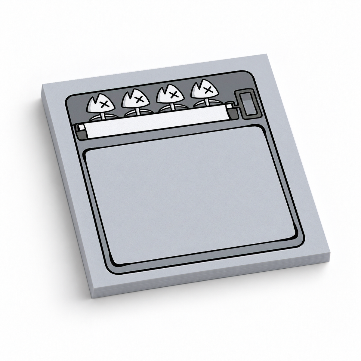 Grey Skeleton Fish Sardine 3x3 sticky notes, 50-sheet memo pad