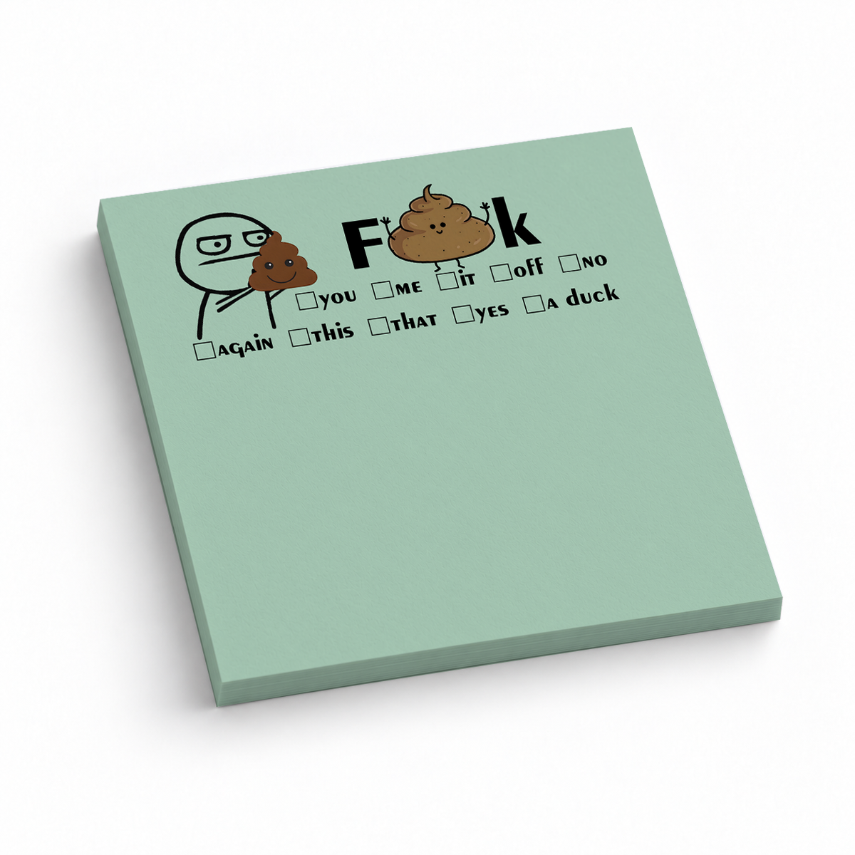 Funny Checkbox F 3x3 sticky notes, 50-sheet memo pad