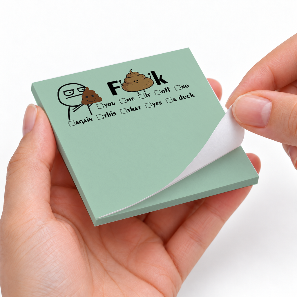 Funny Checkbox F sticky notes styled with a planner and desk accessories