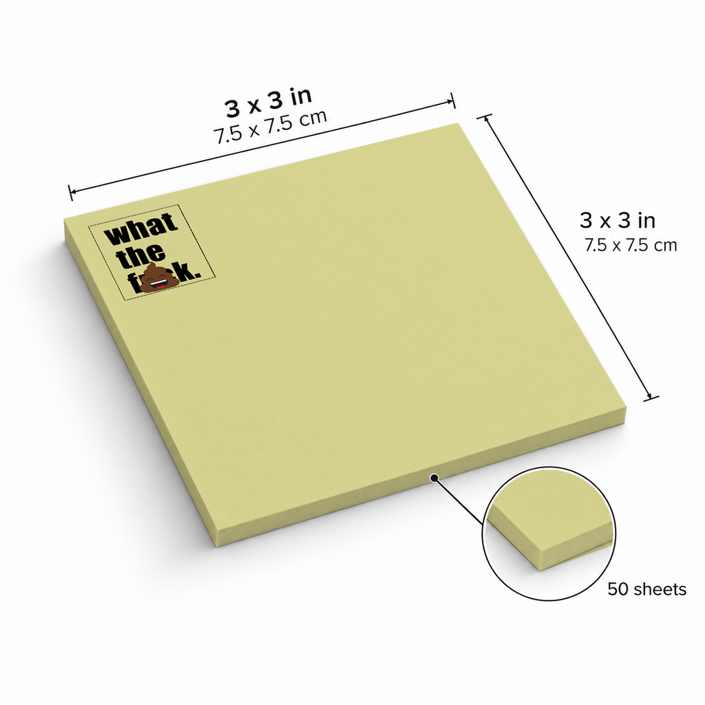What The F sticky notes, 3x3 in (7.5 x 7.5 cm), 50 sheets