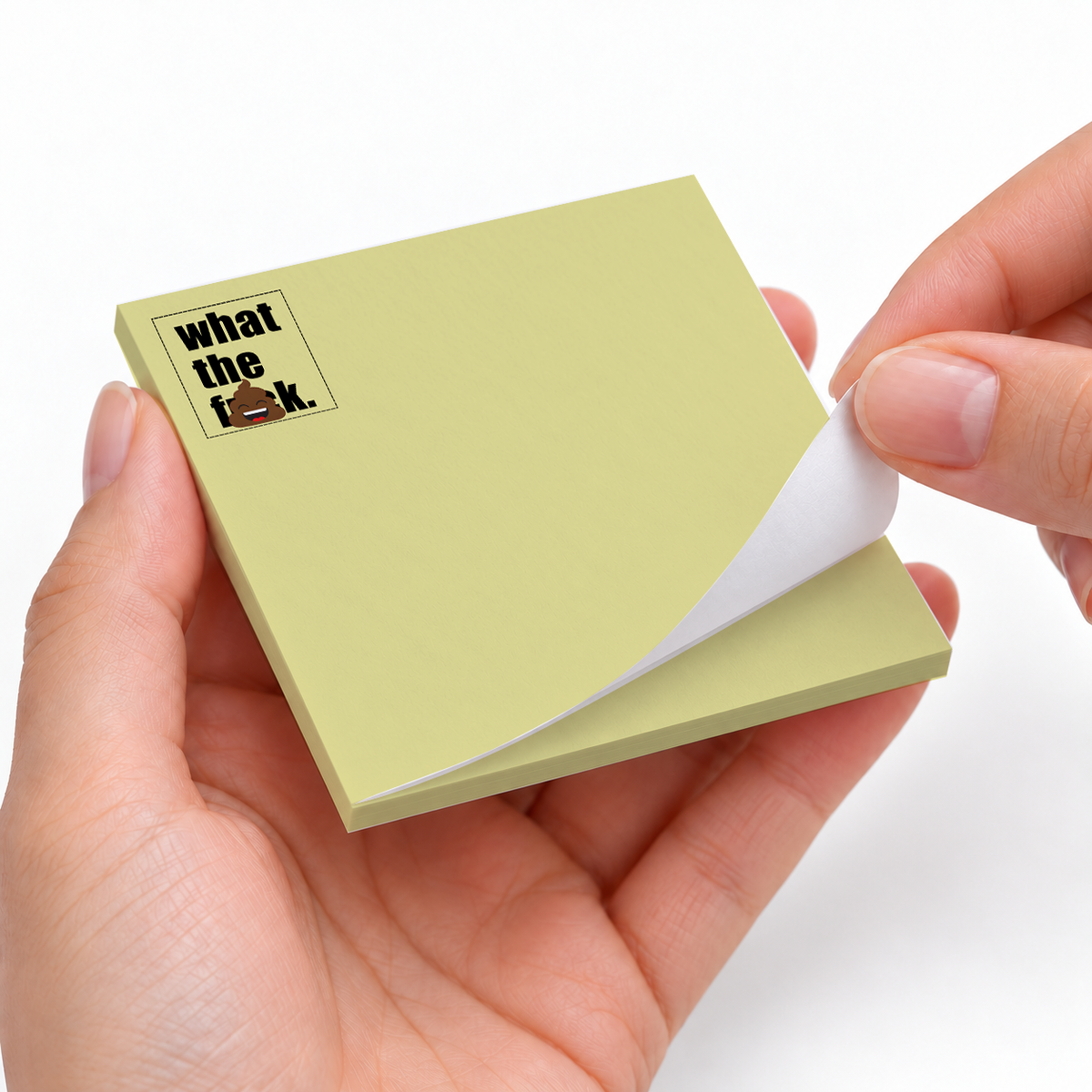 What The F sticky notes styled with a planner and desk accessories