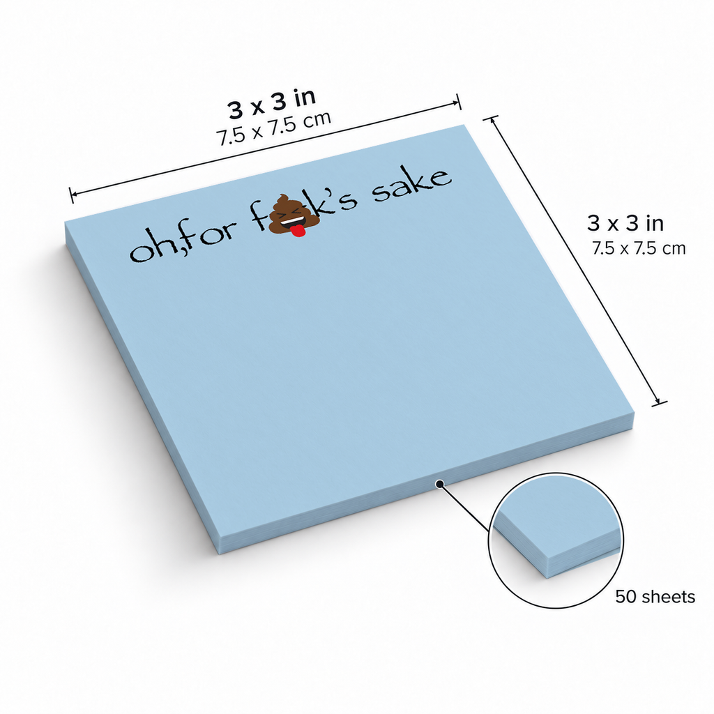 Oh For F sticky notes, 3x3 in (7.5 x 7.5 cm), 50 sheets
