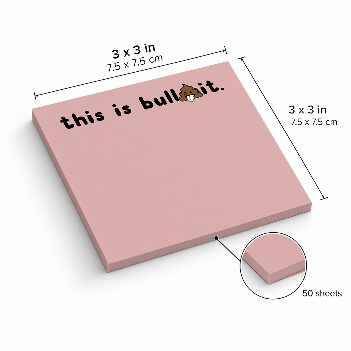 This Is Bull sticky notes, 3x3 in (7.5 x 7.5 cm), 50 sheets