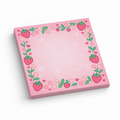 Kawaii Strawberry Garden 3x3 sticky notes, 50-sheet memo pad